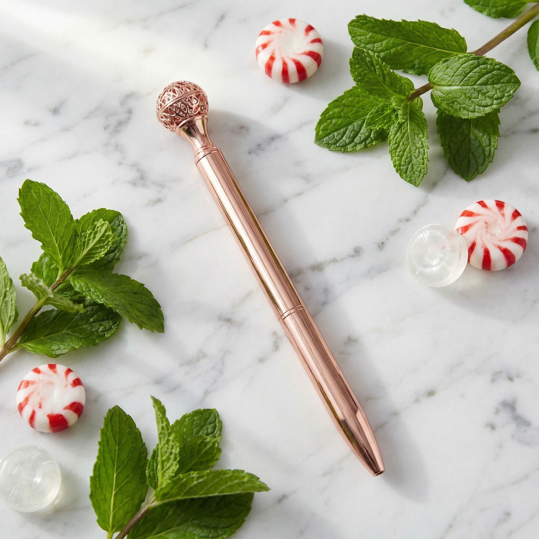 Essential Oil Diffuser Pen in Peppermint | Includes 1 ml of Essential Oil and 2 Lava Beads | Refillable