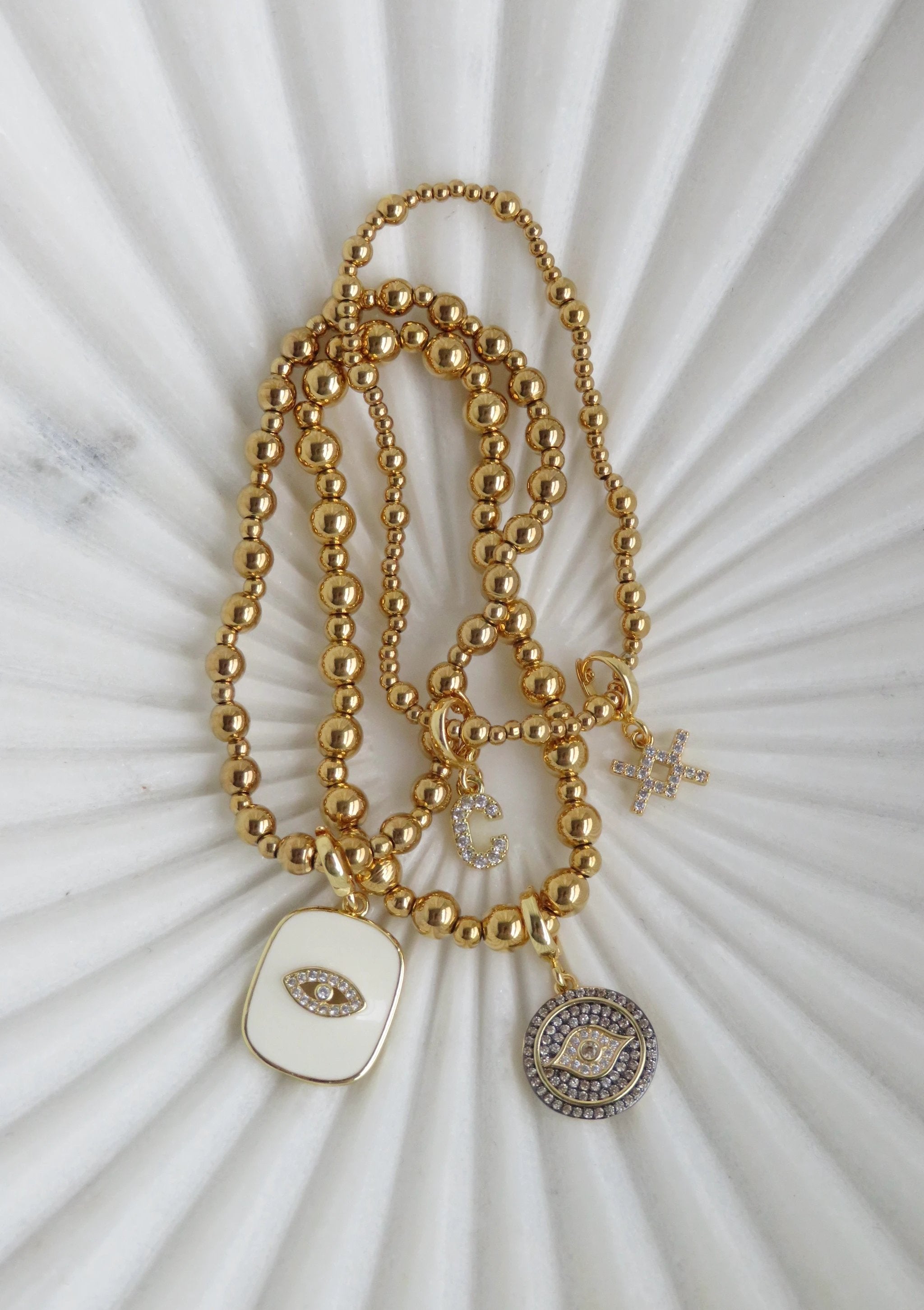 Classic Multi Mixed Beaded Waterproof Non-Tarnish Bracelets by Curated By Suarez