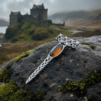 Celtic Dragon Crystal Kilt Pin - Handmade in Scotland