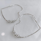 Herkimer Diamond Heart Threader Earrings by Derive Jewelry