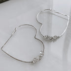 Herkimer Diamond Heart Threader Earrings by Derive Jewelry