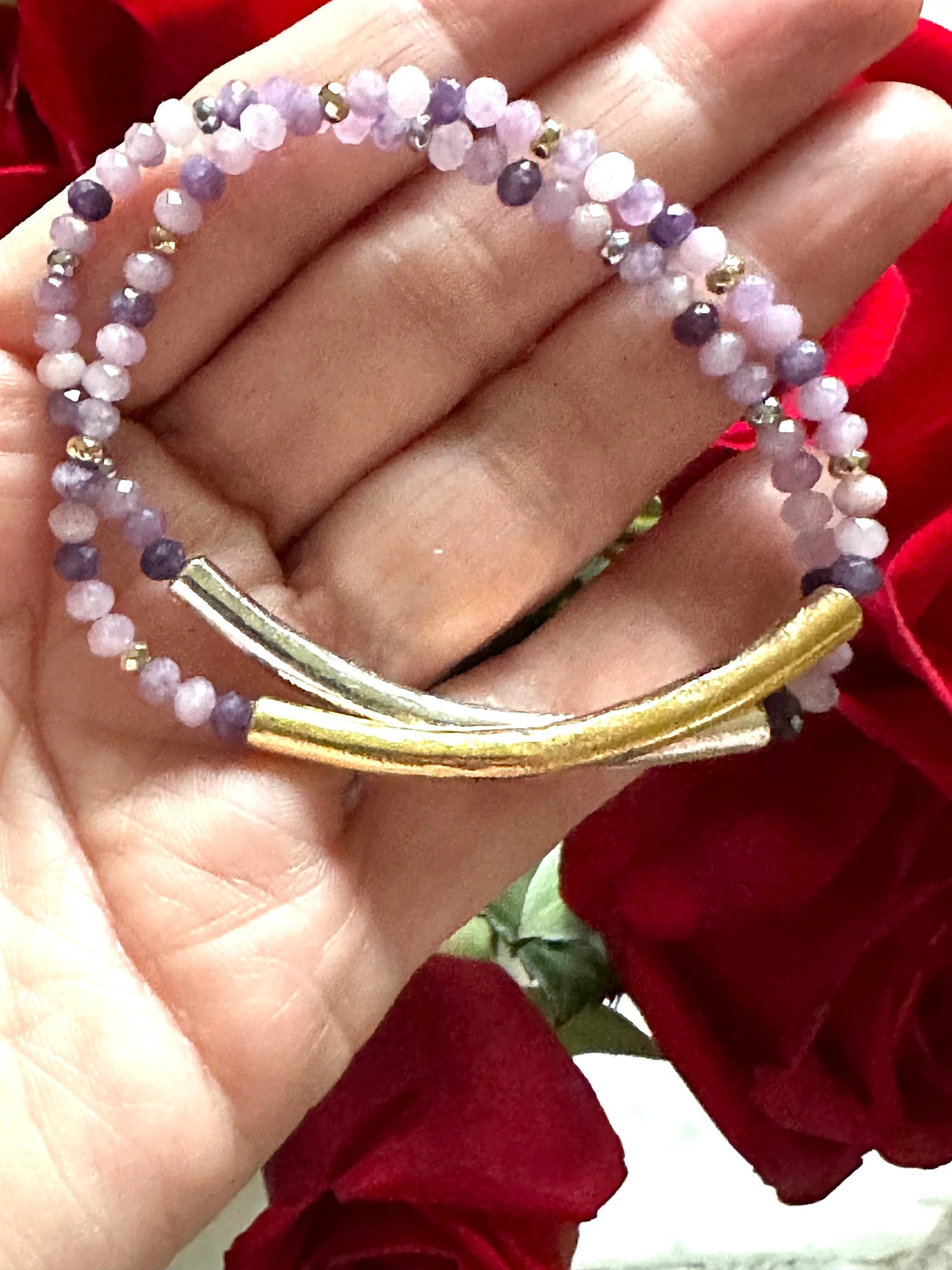 Lavender Lepidolite Bracelet by AdoreJules Designs