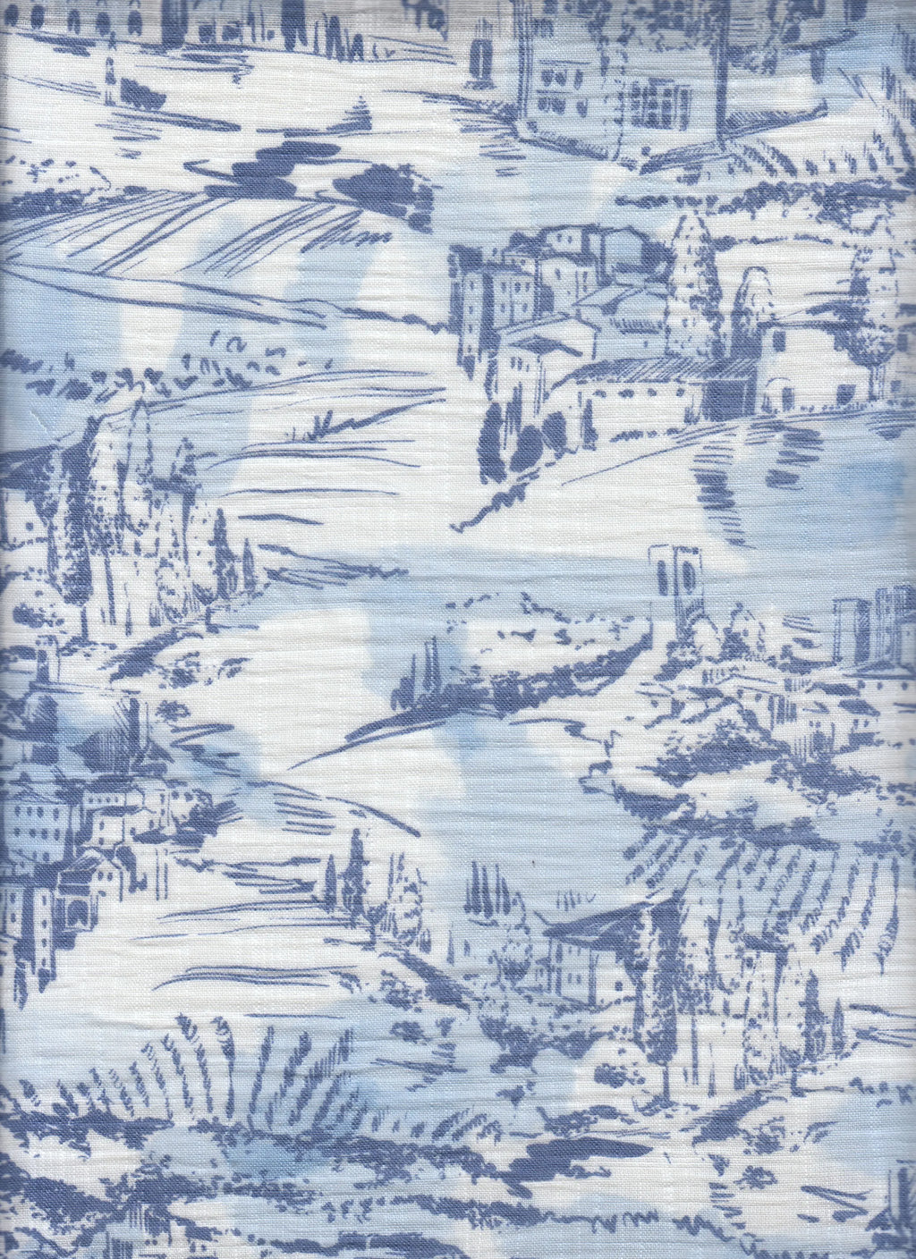 Blue Toile Crib Sheet