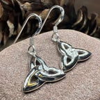 Dainty Celtic Trinity Knot Earrings in Sterling Silver