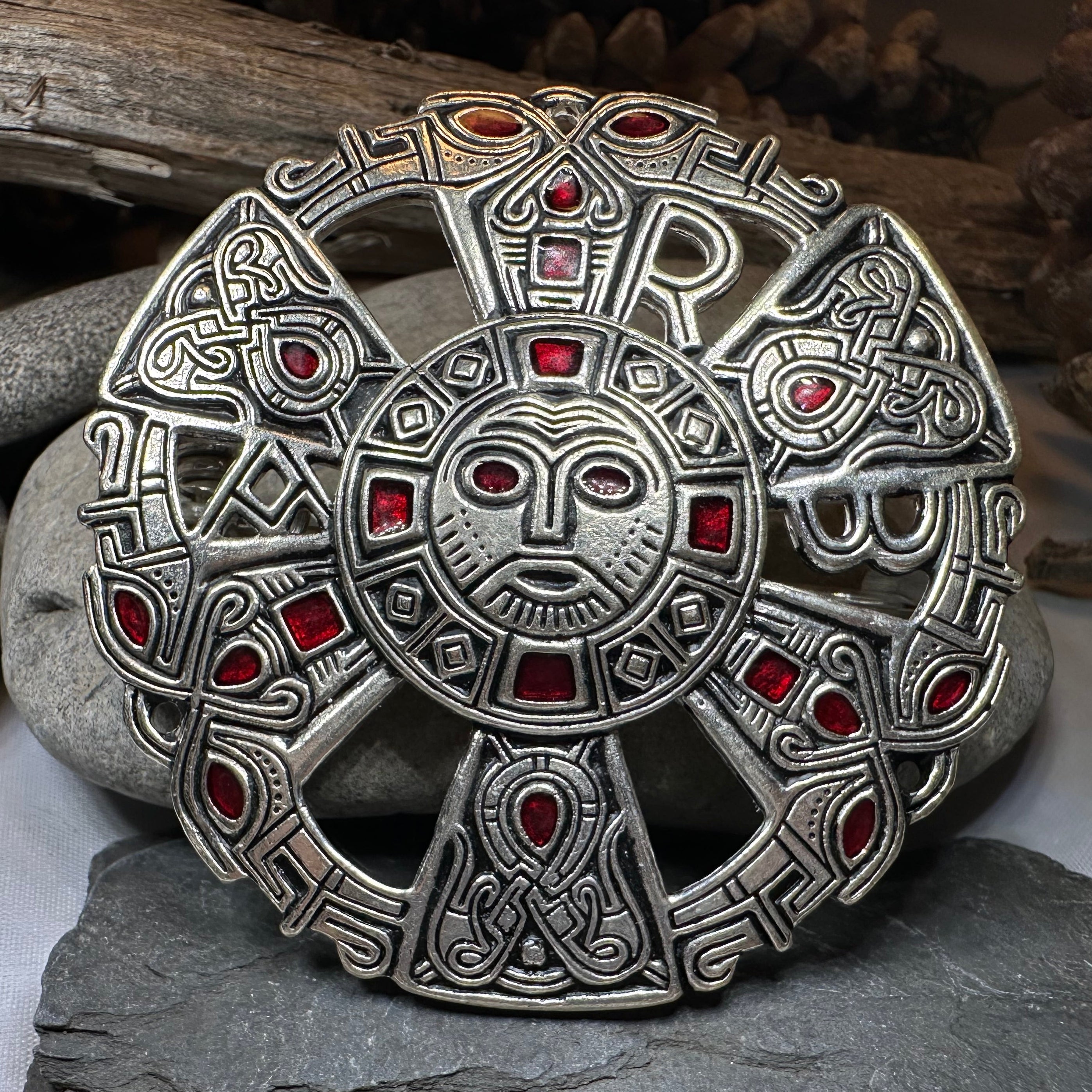 Large Frankish Limons Medieval Brooch - Sterling Silver Historical Reproduction Pin