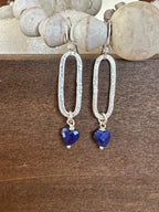Gemstone Heart Dangle Earrings by AdoreJules Designs