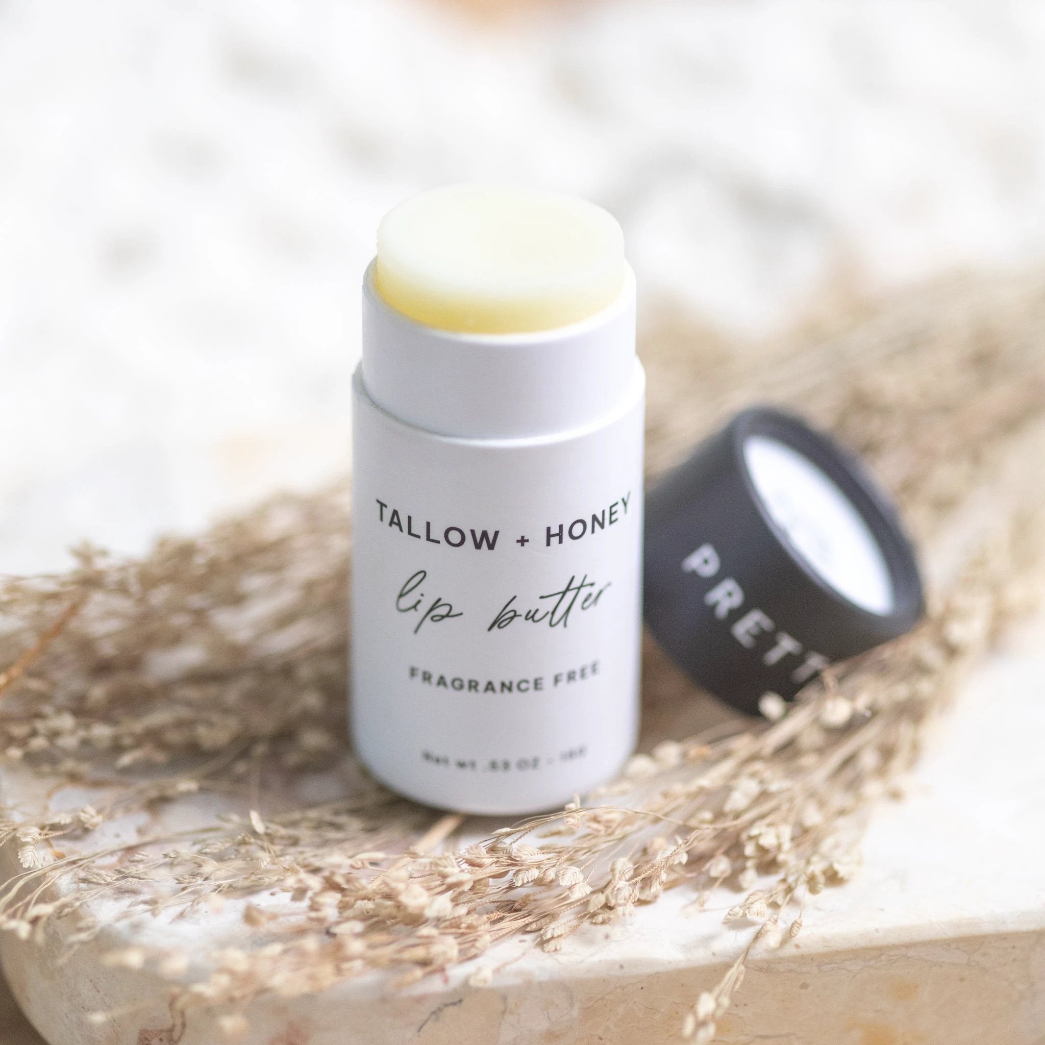 Fragrance Free Tallow + Honey Lip Butter in Eco-Friendly Travel Tubes by Pretty farm girl