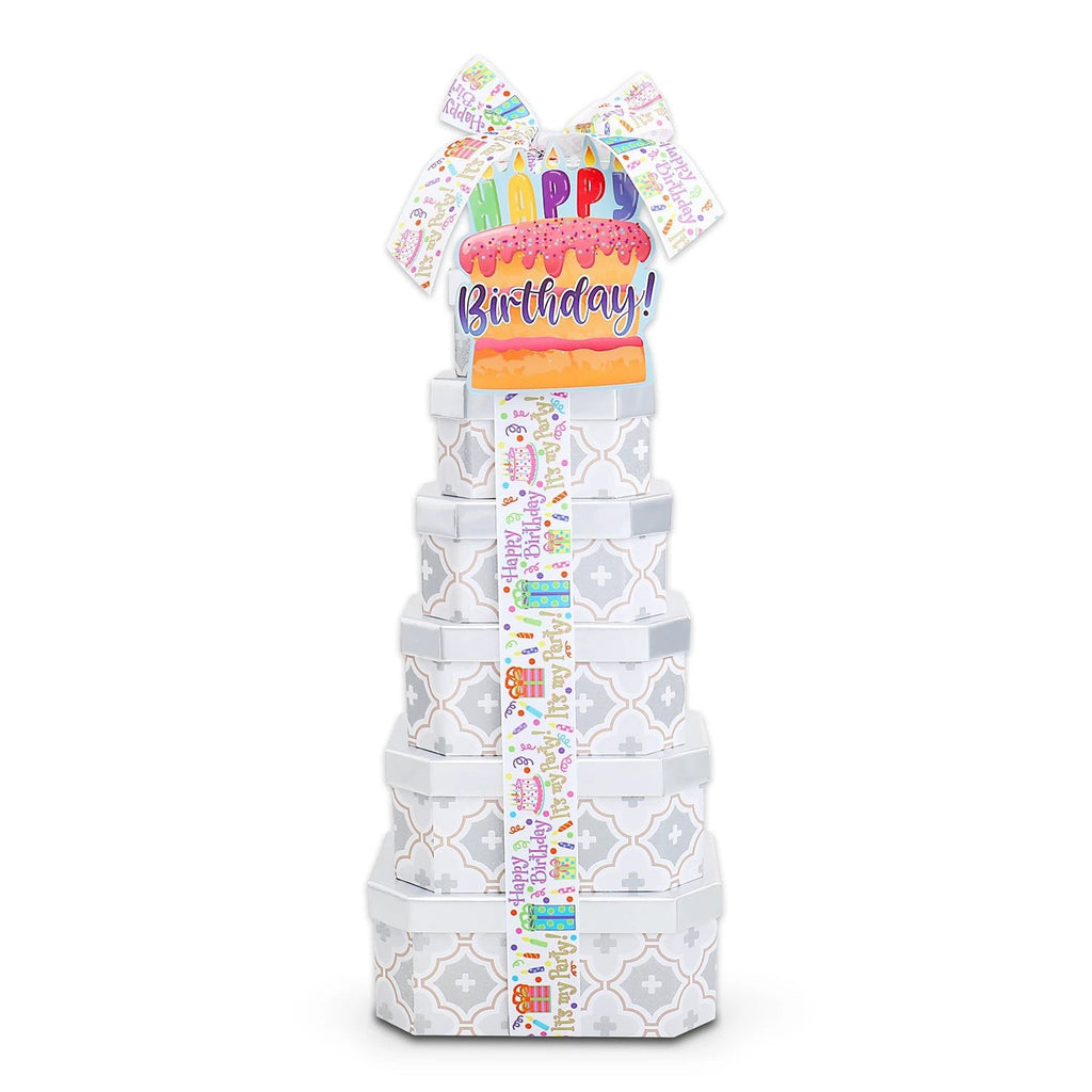 Happy Birthday Gift Tower of Treats by Alder Creek Gift Baskets