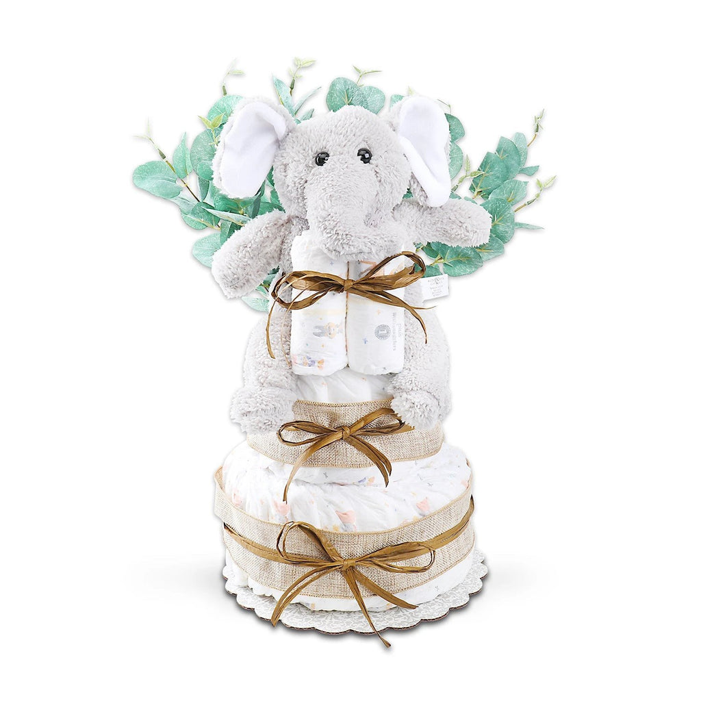 Wild About Baby Two-Tier Diaper Cake Gift by Alder Creek Gift Baskets