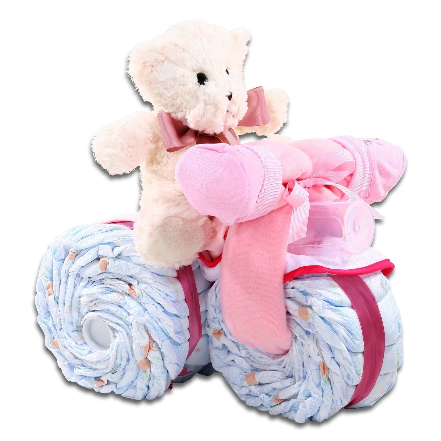 Pink Tricycle Diaper Cake Gift by Alder Creek Gift Baskets