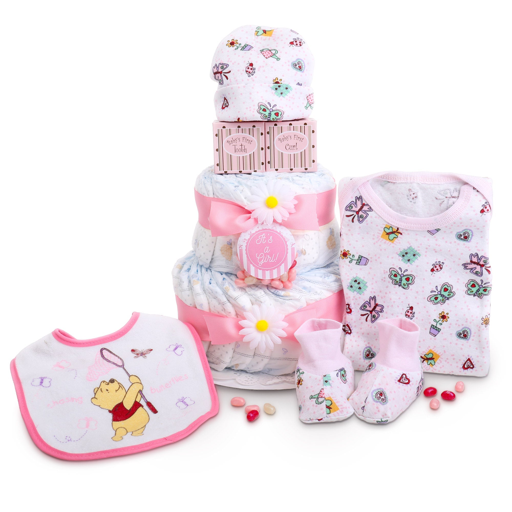 Sweet Baby Girl Diaper Cake Gift
