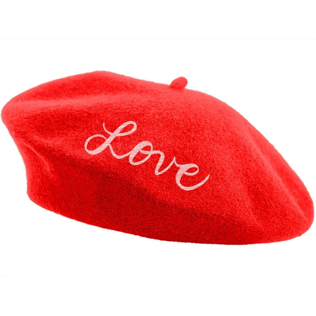 FLASH SALE: Embroidered Berets in 5 Fun Colors and Sayings | Wool and Nylon