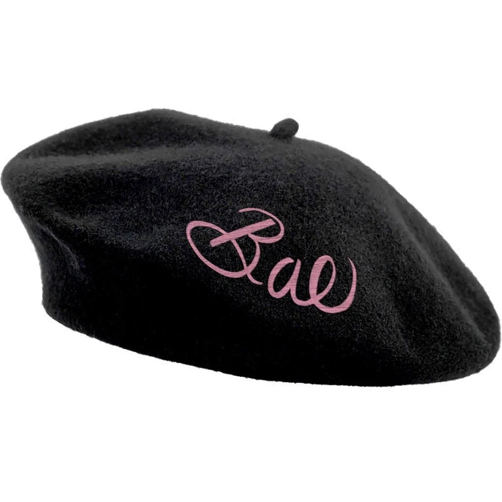 FLASH SALE: Embroidered Berets in 5 Fun Colors and Sayings | Wool and Nylon