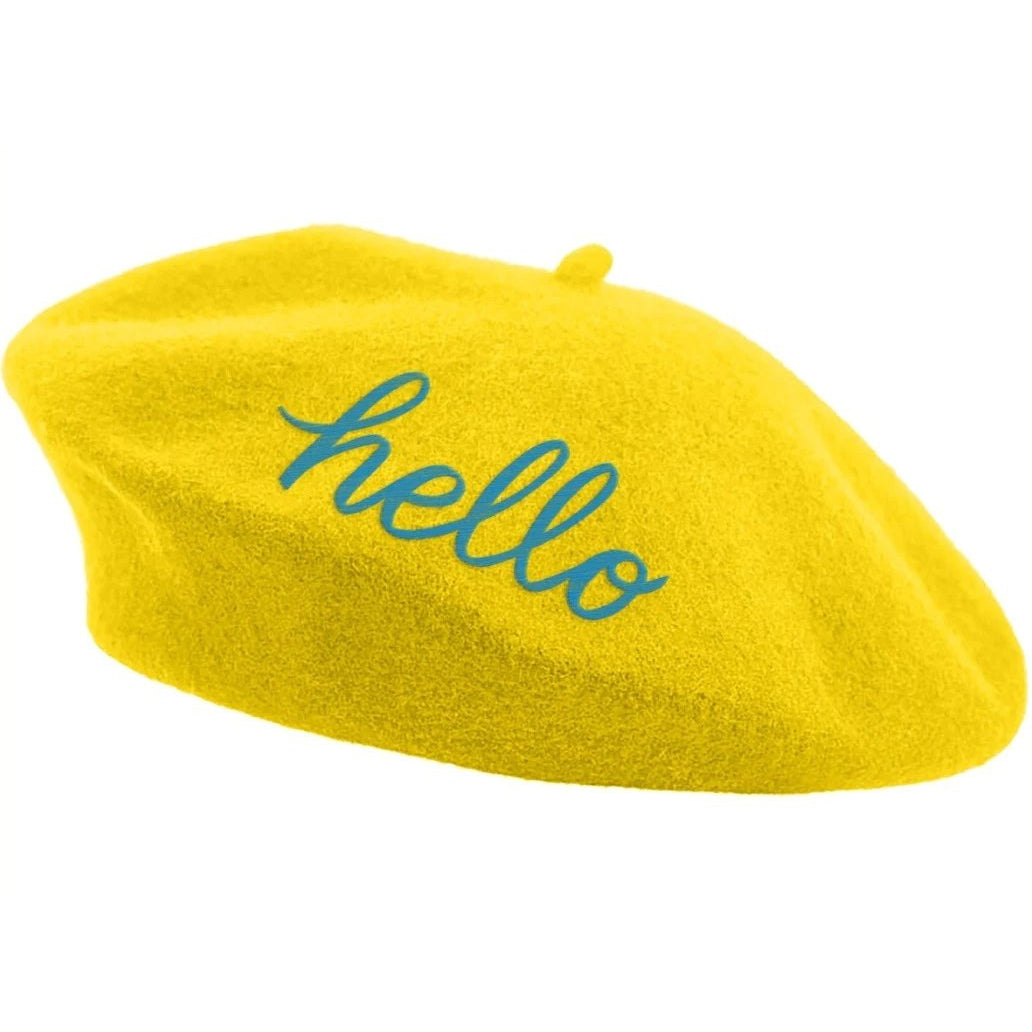FLASH SALE: Embroidered Berets in 5 Fun Colors and Sayings | Wool and Nylon