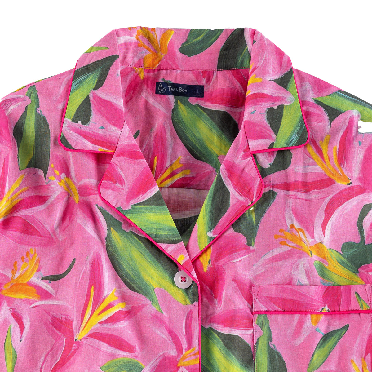 Womens 100% Cotton Poplin Pajama Set