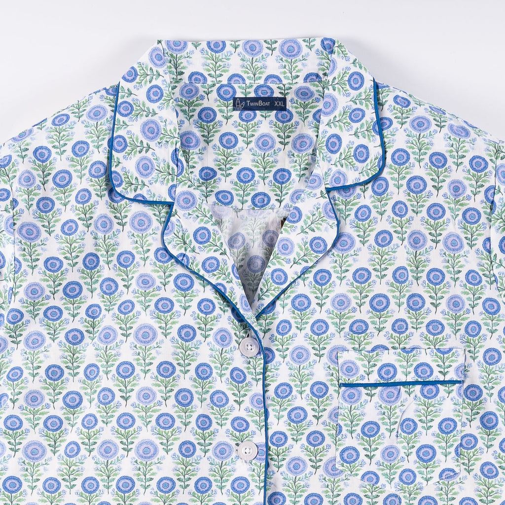 Womens 100% Cotton Poplin Pajama Set