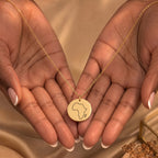 Africa outline engraved disc necklace