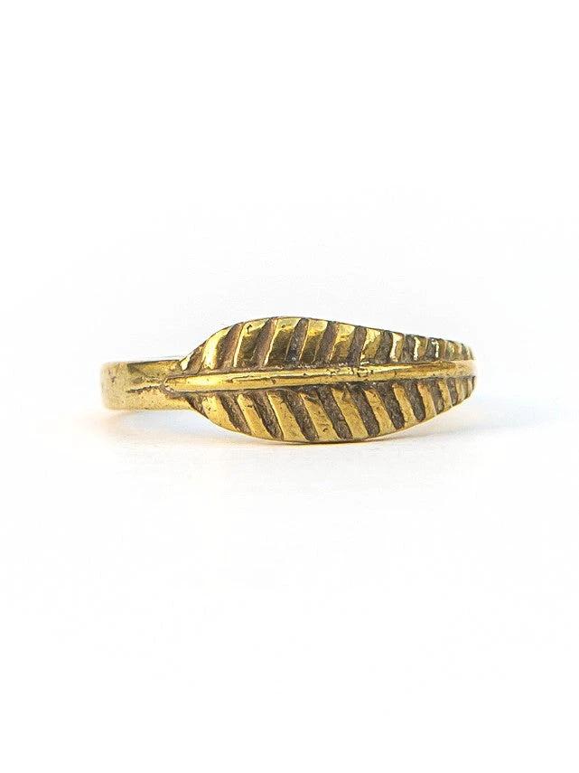 Feather Ring in Gold by Fair Anita