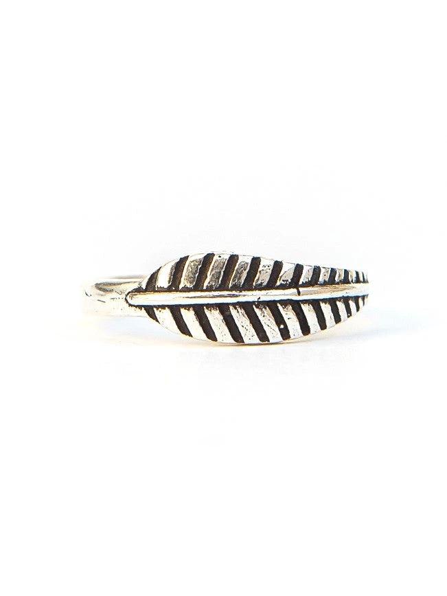 Feather Ring in Silver by Fair Anita