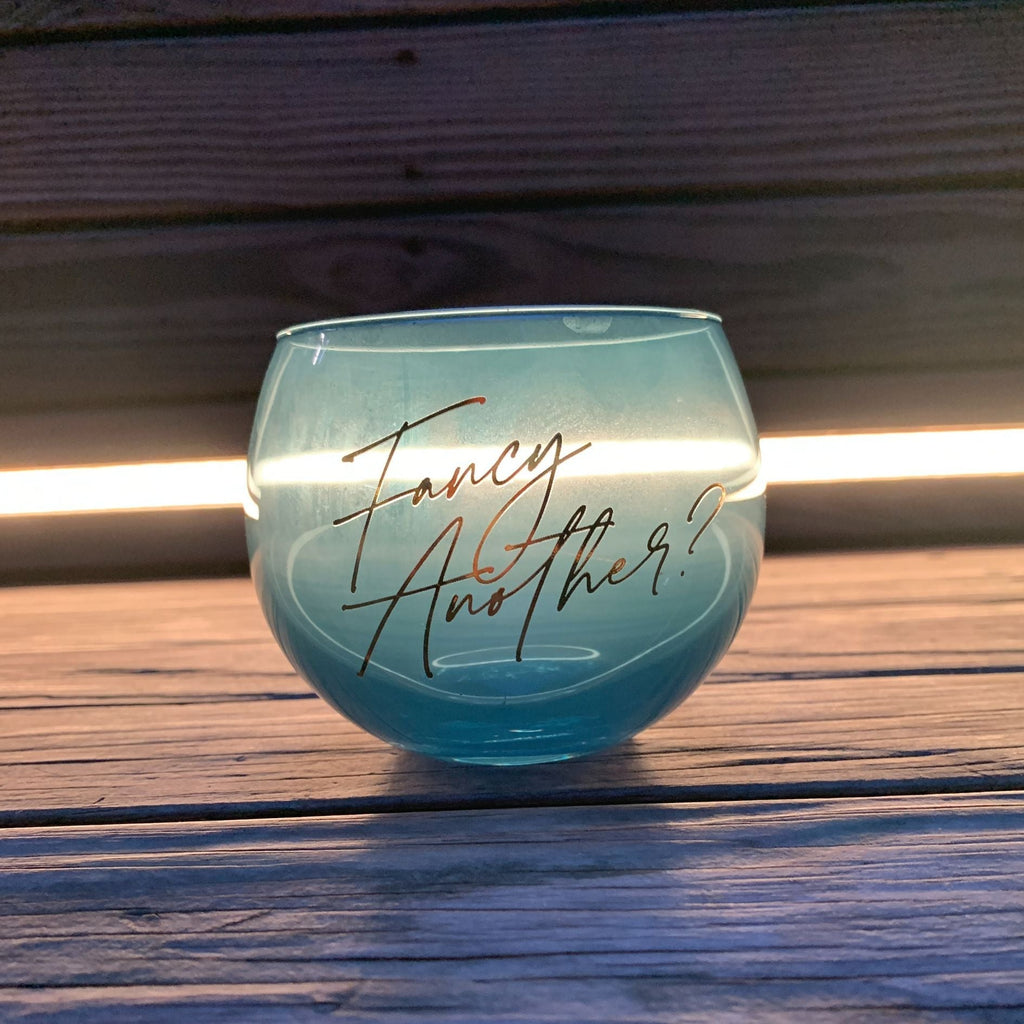 Fancy Another Roly Poly Blue Tinted Glass  | 13 oz.