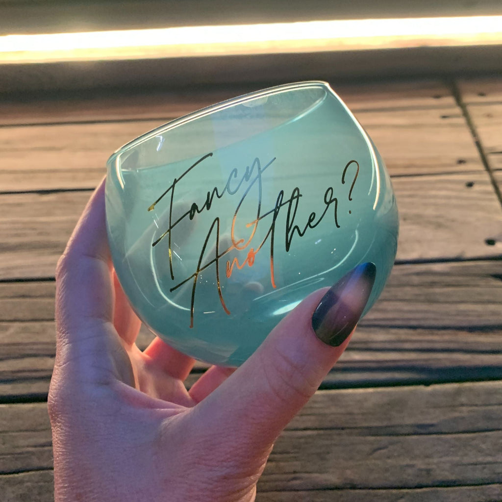 Fancy Another Roly Poly Blue Tinted Glass  | 13 oz.