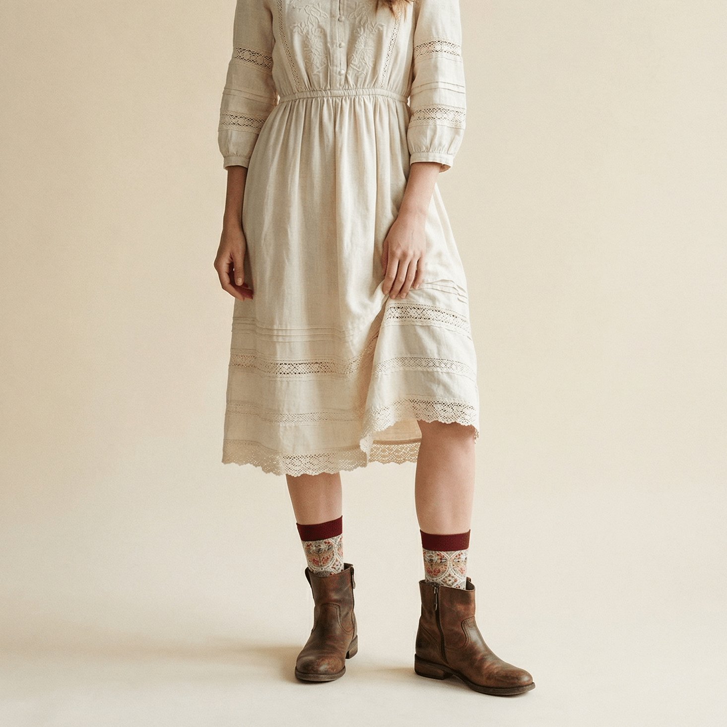 Colorful Farmhouse Floral Socks | Women‘s Novelty Socks