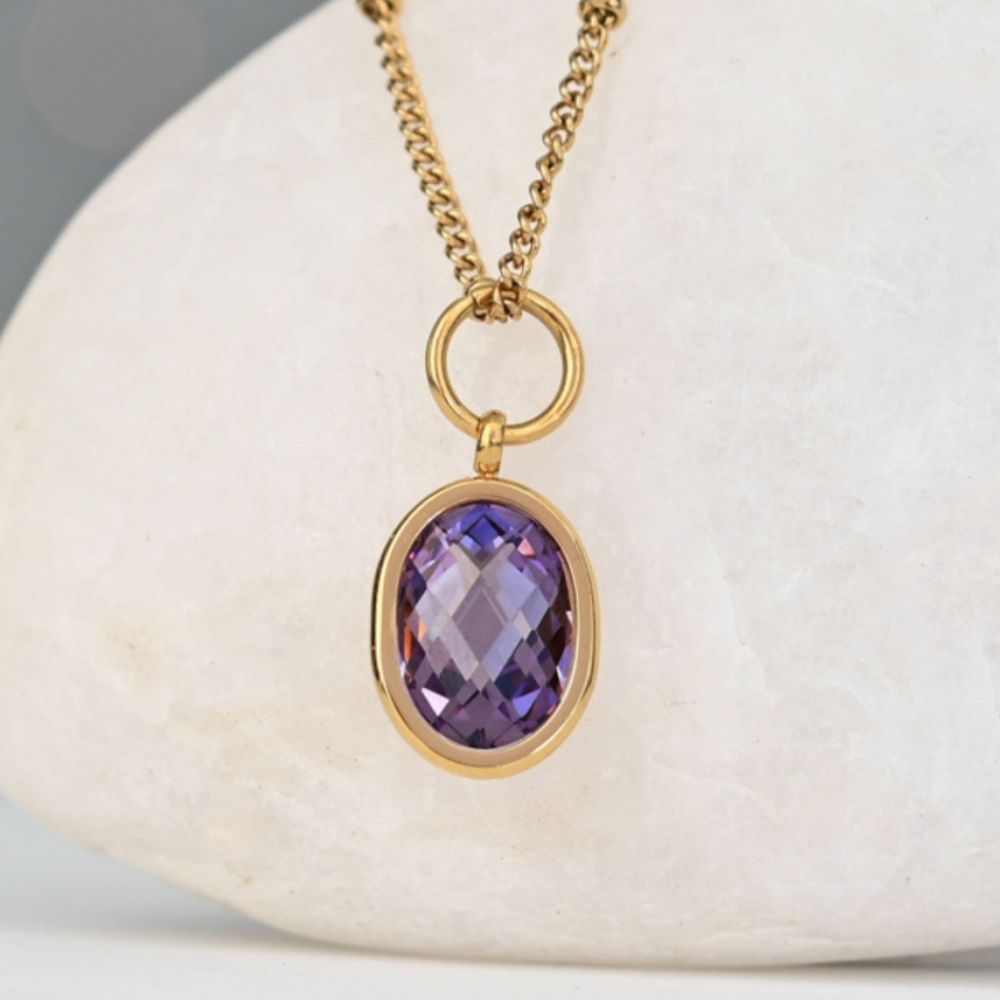 Birthstone Crystal Pendant Necklace