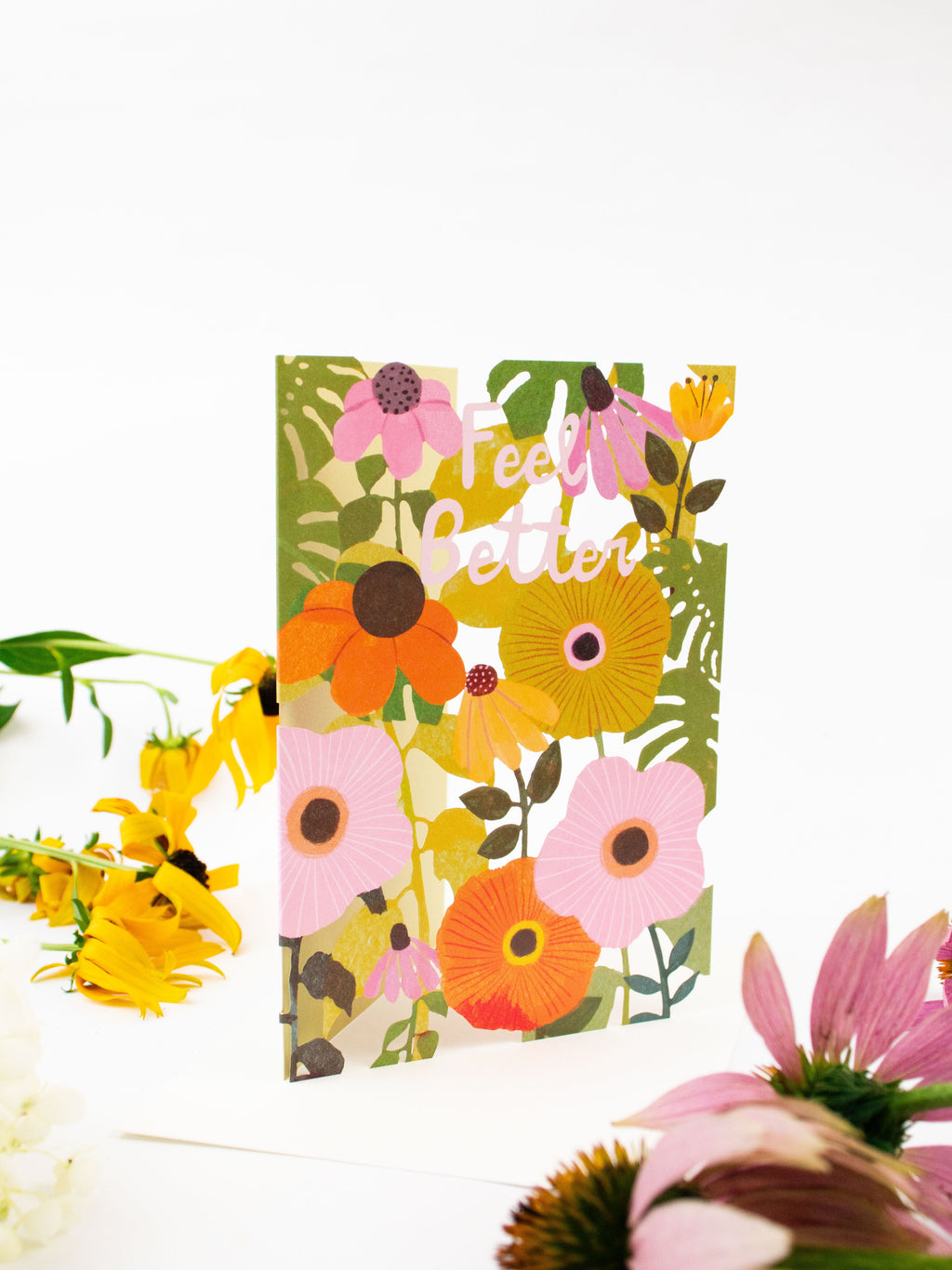 Feel Better Summer Garden Lasercut Card