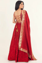 Fiara Red Gown with Drape by Raas