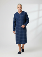 Mens Nightshirt - 100% Cotton Flannel Mens Nightshirts for Sleeping