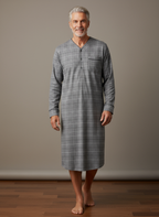 Mens Nightshirt - 100% Cotton Flannel Mens Nightshirts for Sleeping