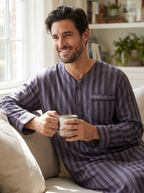 Mens Nightshirt - 100% Cotton Flannel Mens Nightshirts for Sleeping