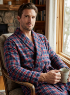 Mens Robe - Premium 100% Cotton Flannel Robe