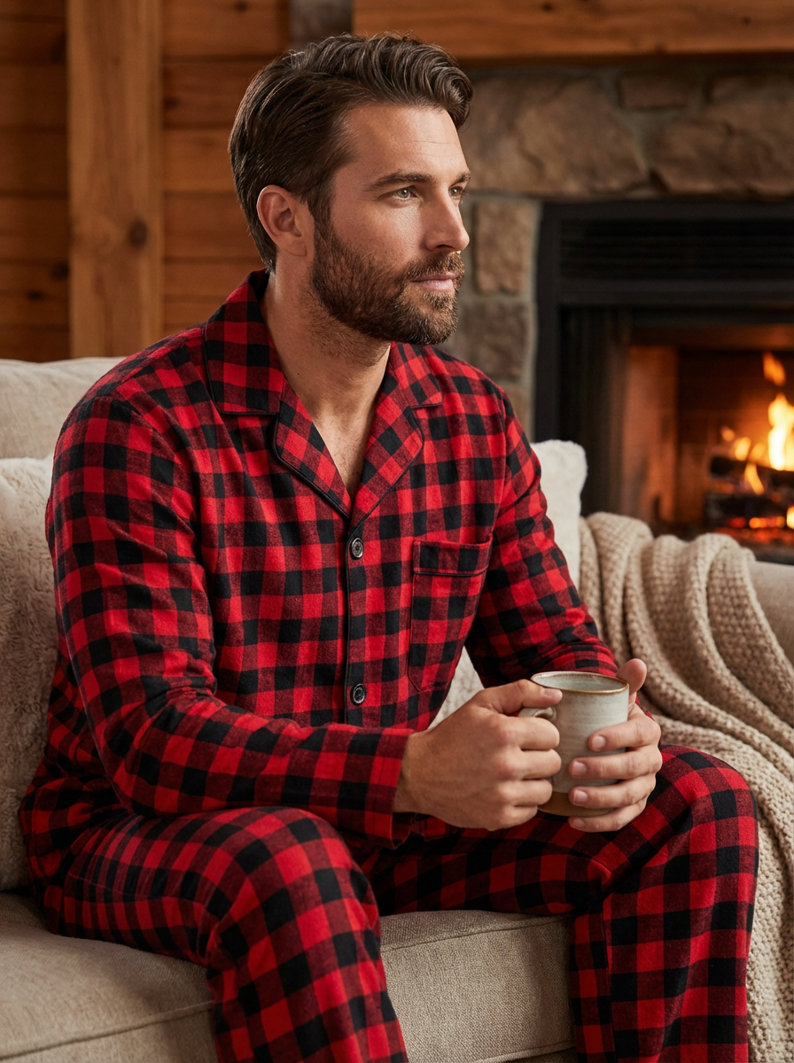 Men's 100% Cotton Flannel Pajama Set
