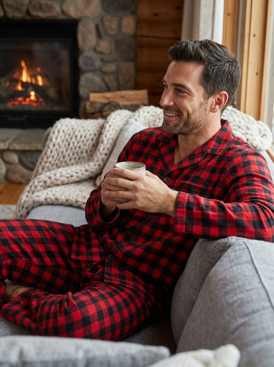 Men's 100% Cotton Flannel Pajama Set