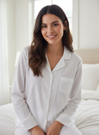 Womens 2-Piece Cooling Pajama Set made from Eucalyptus Tencel - Hypoallergenic and Eco-Friendly Fabric