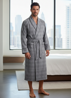 Mens Robe - Premium 100% Cotton Flannel Robe