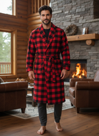 Mens Robe - Premium 100% Cotton Flannel Robe