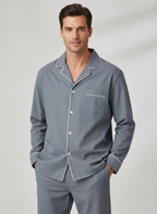 Mens 2-Piece Cooling Pajama Set made from Eucalyptus Tencel - Hypoallergenic and Eco-Friendly Fabric
