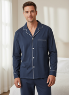 Mens 2-Piece Cooling Pajama Set made from Eucalyptus Tencel - Hypoallergenic and Eco-Friendly Fabric