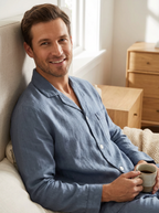 Noble Mount 100% Linen Men's Pajama Set for Summer