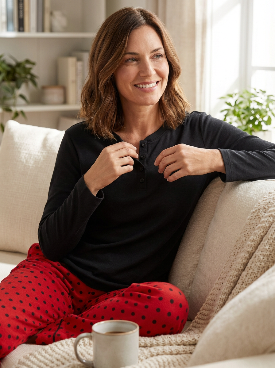 Womens Premium 100% Cotton Flannel/Thermal Loungewear Set