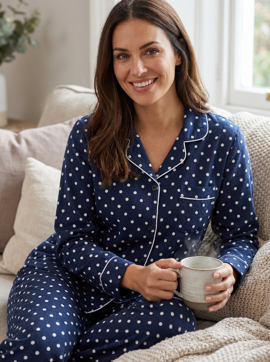Women's 100% Cotton Flannel Pajama Sleepwear Set