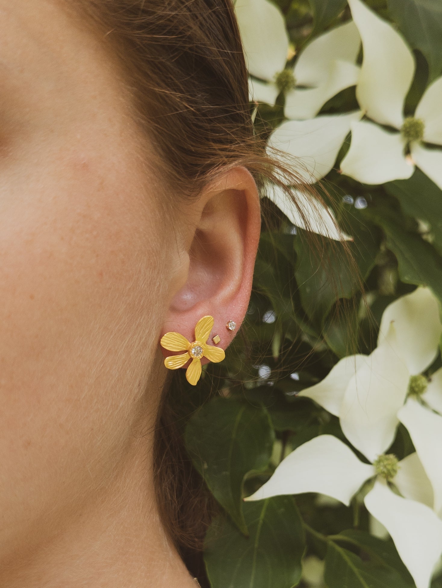 Five Petal Wild Flower Earrings