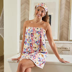 Floral Pop Spa Wrap and Headband Set | Bath Body Towel Shower by The Bullish Store