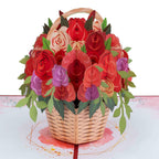 Basket of Roses Pop Up Card - 5"x7" by Paper Love