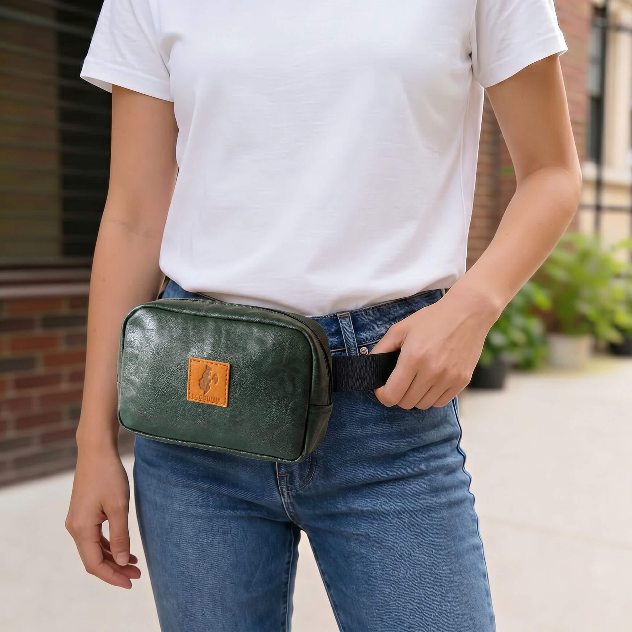 Vegan Leather Belt Bag for Men & Women, Crossbody Fanny Pack