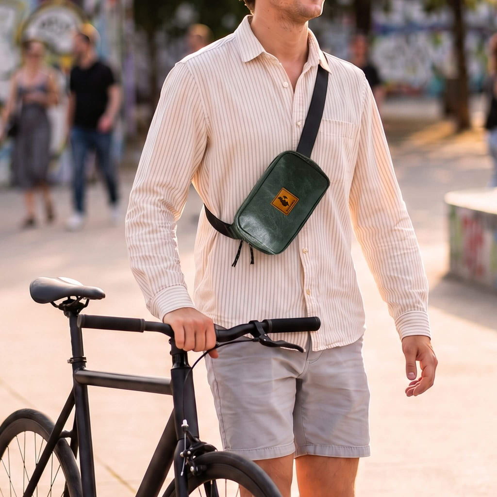 Vegan Leather Belt Bag for Men & Women, Crossbody Fanny Pack