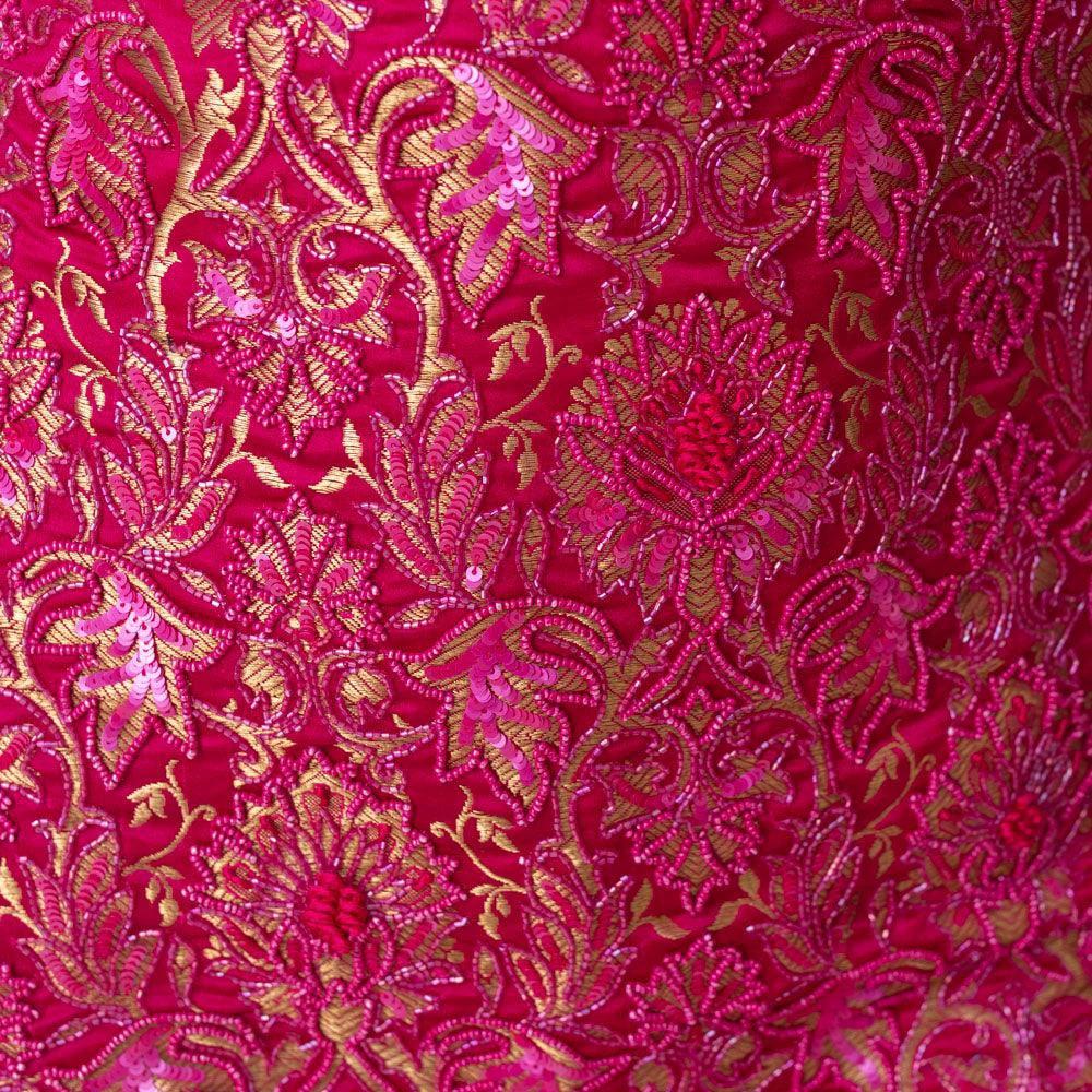 Evangeline Fuchsia Pink Short Dress with Hand Embroidery by Raas