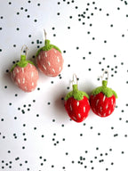 Organic Strawberry Earrings by honeyloomdesigns